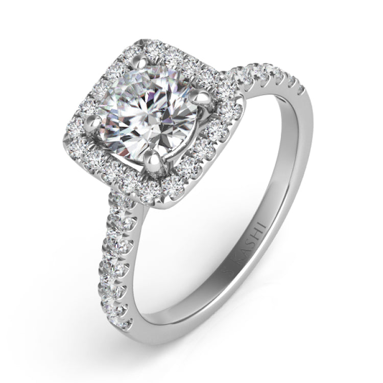 White Gold Halo Engagement Ring