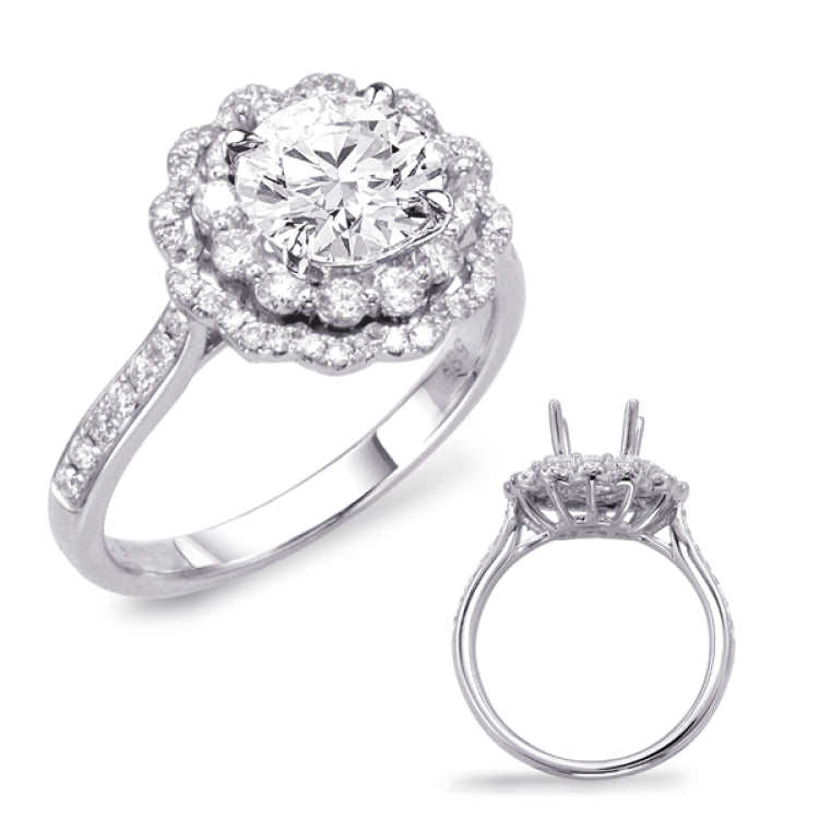 White Gold Halo Engagement Ring