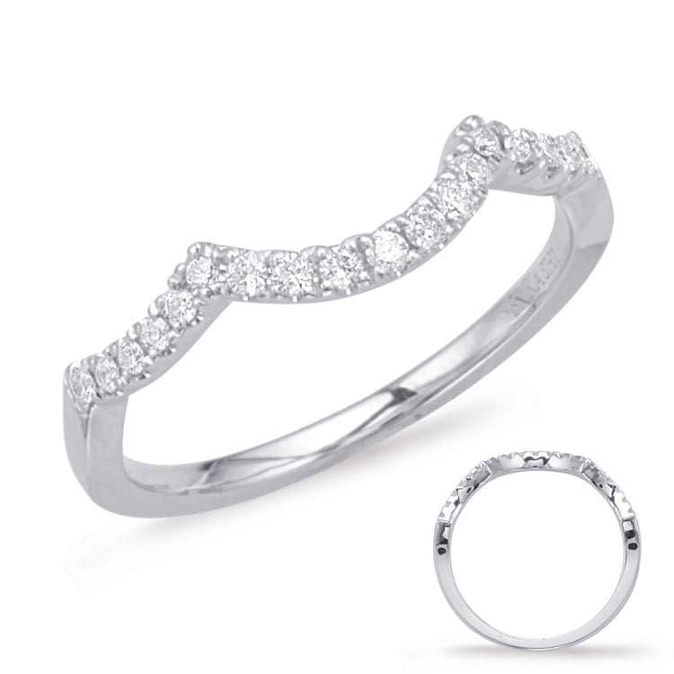14 Kt White Gold Curved Bands