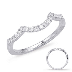 14 Kt White Gold Curved Bands