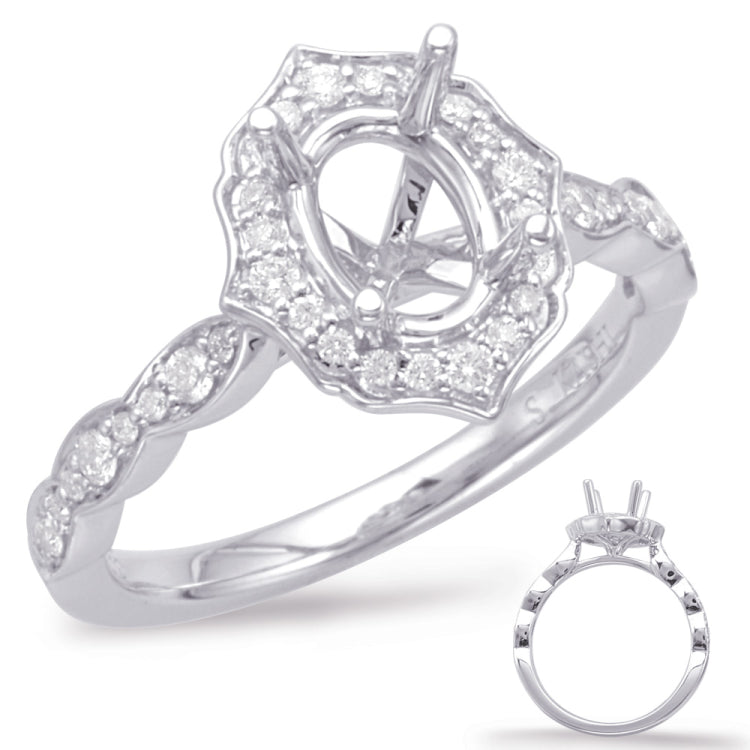 White Gold Halo Engagement Ring