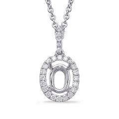 Diamond Pendant For 9X7Mm Oval Center