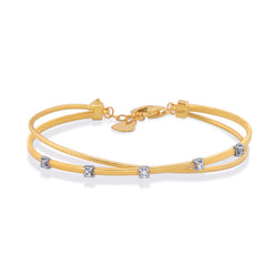 White & Yellow Gold Bangle Italian Made