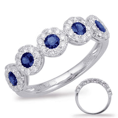 White Gold Sapphire & Diamond Ring