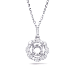 Diamond Pendant For 0.50Ct Round Cente