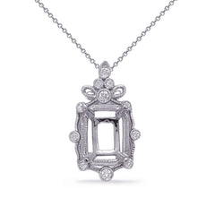 White Gold Diamond Pendant 10X8Mm