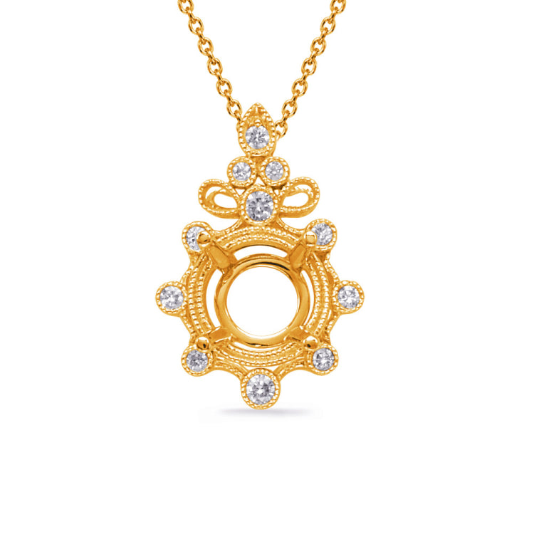 Yellow Gold Diamond Pendant For 1