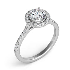 White Gold Halo Engagement Ring