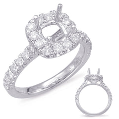 White Gold Halo Engagement Ring