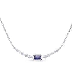 White Gold Sapphire & Diamond Necklace