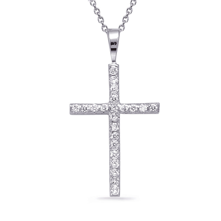 White Gold Fishtail Cross