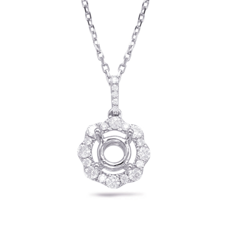 Diamond Pendant For 0.25Ct Round Center