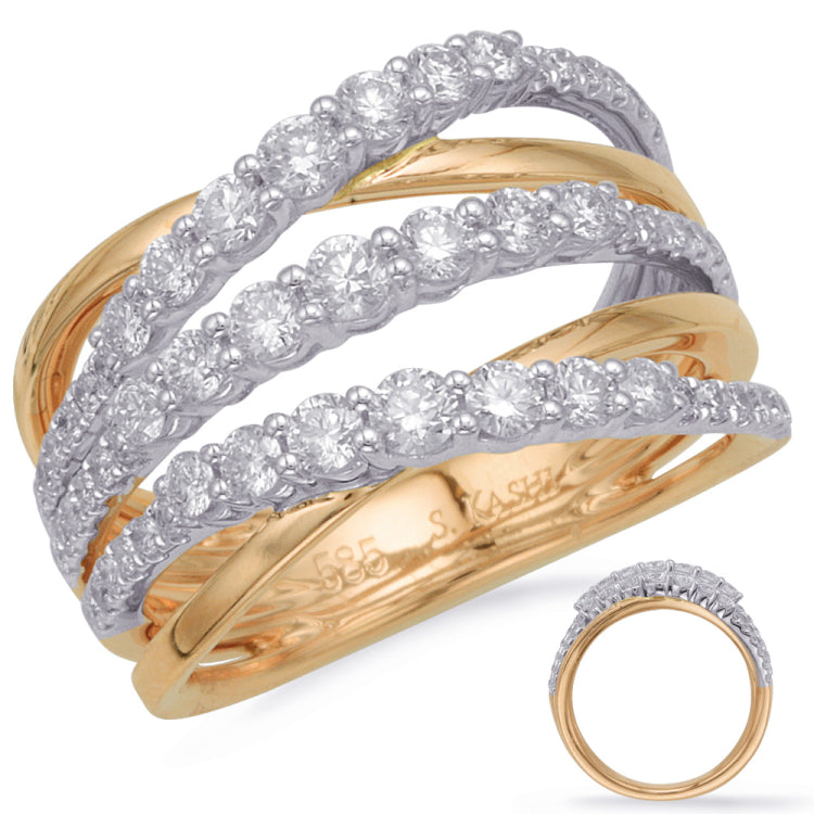 Yellow & White Gold Diamond Fashion Ring