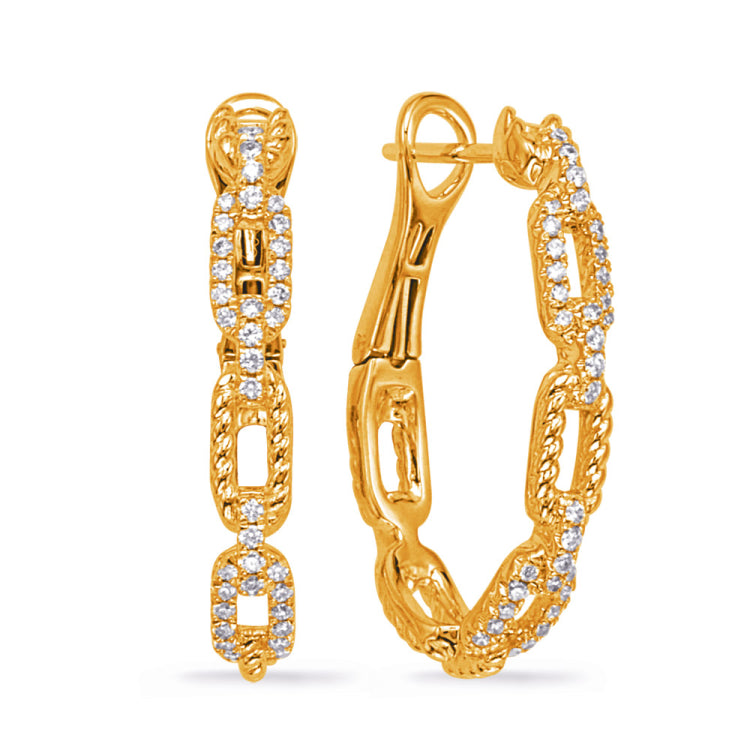 Yellow Gold Diamond Earring