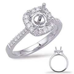 White Gold Halo Engagement Ring