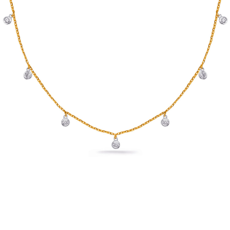 14 Kt Yellow & White Gold Diamond Necklaces