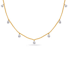 14 Kt Yellow & White Gold Diamond Necklaces