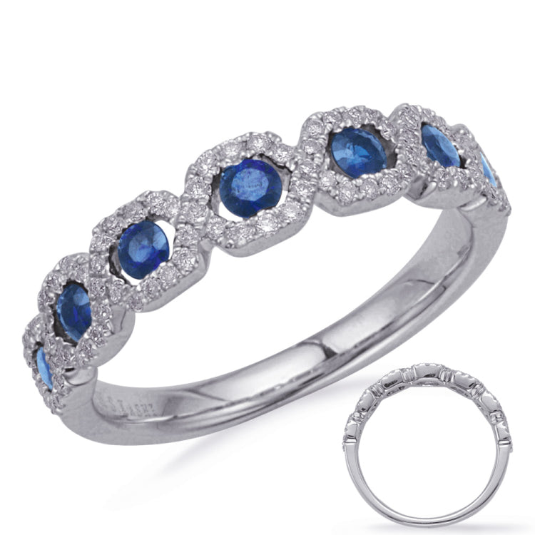 White Gold Sapphire & Diamond Ring