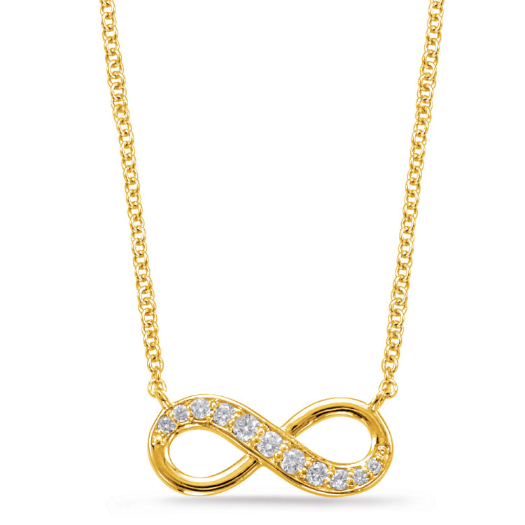 Yellow Gold Infinity Sign Necklace