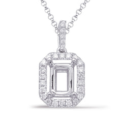Diamond Pendant For 9X7Mm Emerald Cut