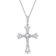 White Gold Diamond Cross Pendant