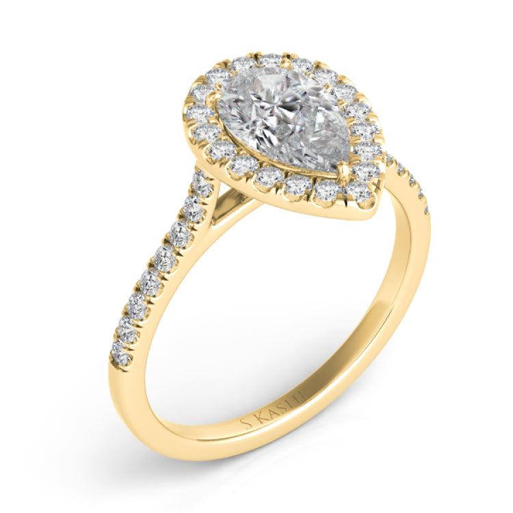 Yellow Gold Halo Engagement Ring