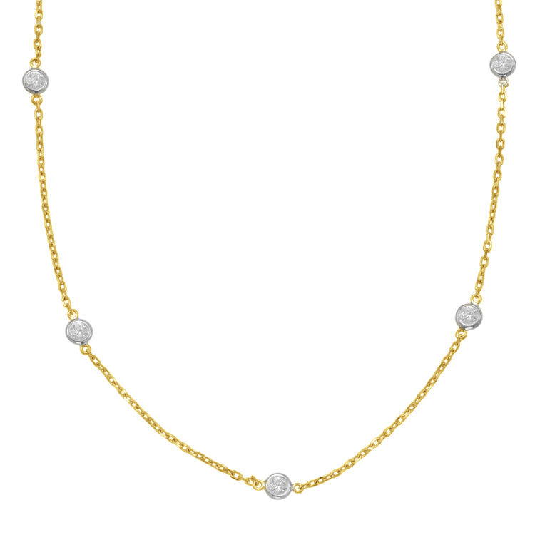 Yellow Gold Diamond By The Yard Necklace