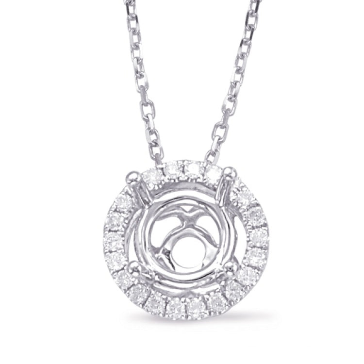 Diamond Pendant Halo For .75Ct Center