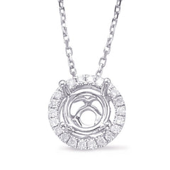 Diamond Pendant Halo For .75Ct Center