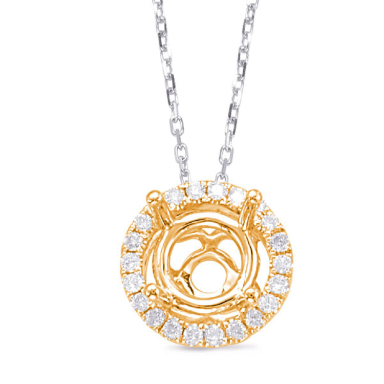 Diamond Pendant Halo For .25Ct Center