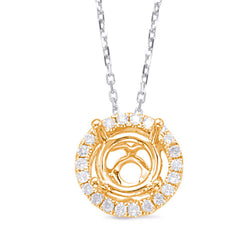 Diamond Pendant Halo For .25Ct Center