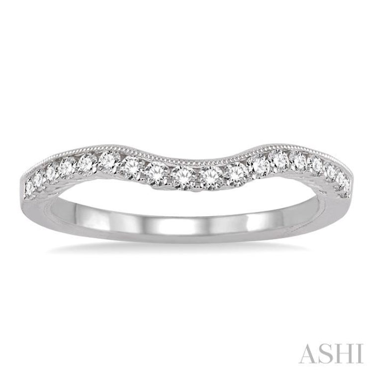 1/6 Ctw Round Cut Diamond Wedding Band in 14K White Gold