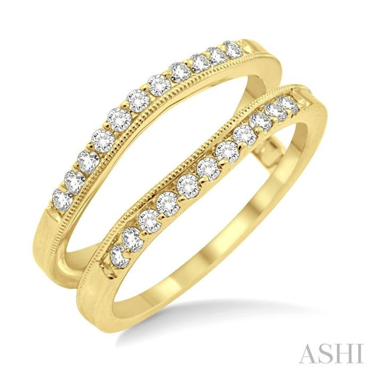 1/3 Ctw Round Cut Diamond Insert Ring in 14K Yellow Gold