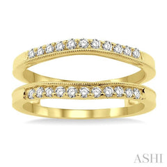 1/3 Ctw Round Cut Diamond Insert Ring in 14K Yellow Gold