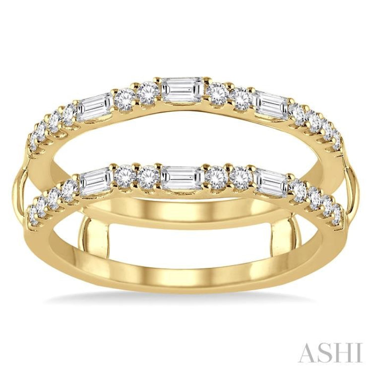 1/2 Ctw Baguette and Round Cut Diamond Insert Ring in 14K Yellow Gold