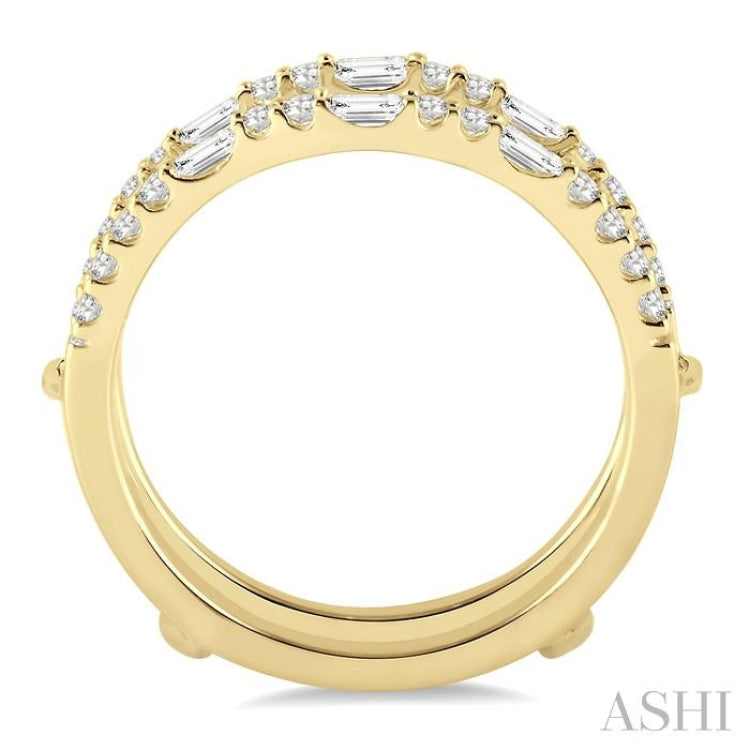 1/2 Ctw Baguette and Round Cut Diamond Insert Ring in 14K Yellow Gold