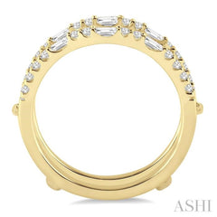 1/2 Ctw Baguette and Round Cut Diamond Insert Ring in 14K Yellow Gold