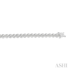 3 Ctw Round Cut Diamond Illusion Tennis Bracelet in 10K White Gold