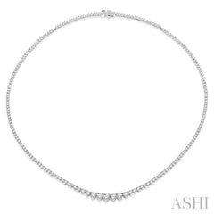 5 Ctw Riviera Round Cut Diamond Necklace in 14K White Gold