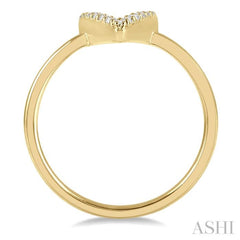 1/8 Ctw Wishbone Round Cut Diamond Petite Ring in 10K Yellow Gold