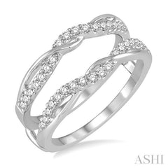 3/8 Ctw Round Diamond Insert Ring in 14K White Gold