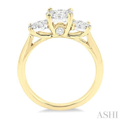 1 Ctw Lovebright Round Cut Diamond Ring in 14K Yellow and White Gold