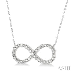 1/2 Ctw Round Cut Diamond Infinity Pendant in 14K White Gold