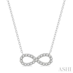 1/4 Ctw Round Cut Diamond Infinity Pendant in 14K White Gold