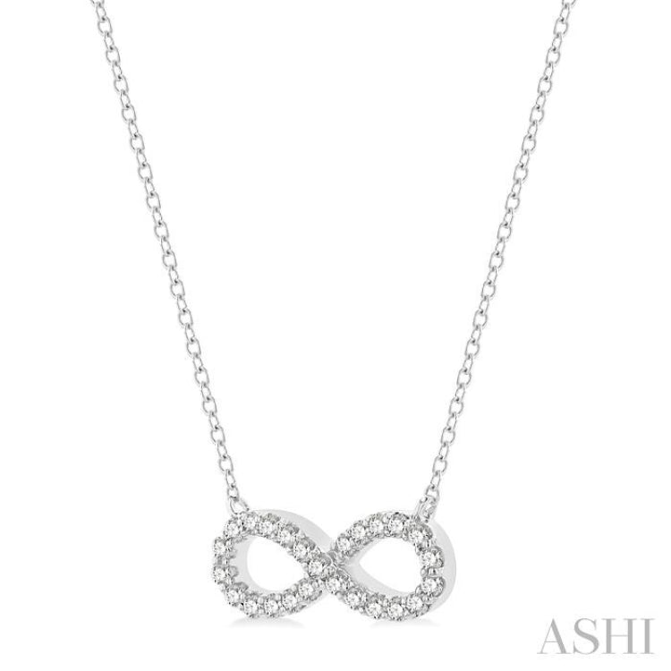 1/4 Ctw Round Cut Diamond Infinity Pendant in 14K White Gold