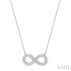 1/4 Ctw Round Cut Diamond Infinity Pendant in 14K White Gold