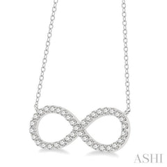 3/4 Ctw Round Cut Diamond Infinity Pendant in 14K White Gold