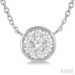 1/6 Ctw Round Shape Lovebright Diamond Necklace in 14K White Gold