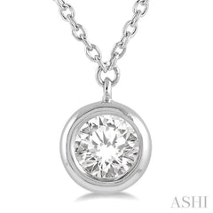 1/5 Ctw Round Cut Diamond Necklace in 14K White Gold