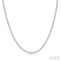 5 Ctw Round Cut Diamond Tennis Necklace in 14K White Gold